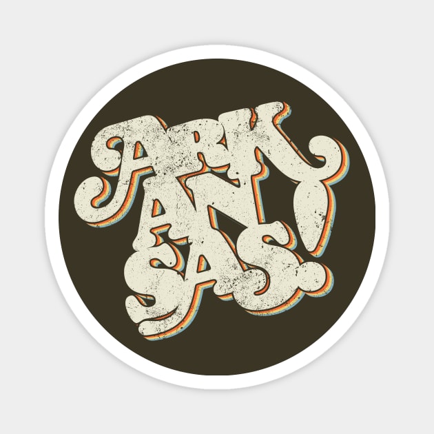 Arkansas Retro Type Magnet by rt-shirts